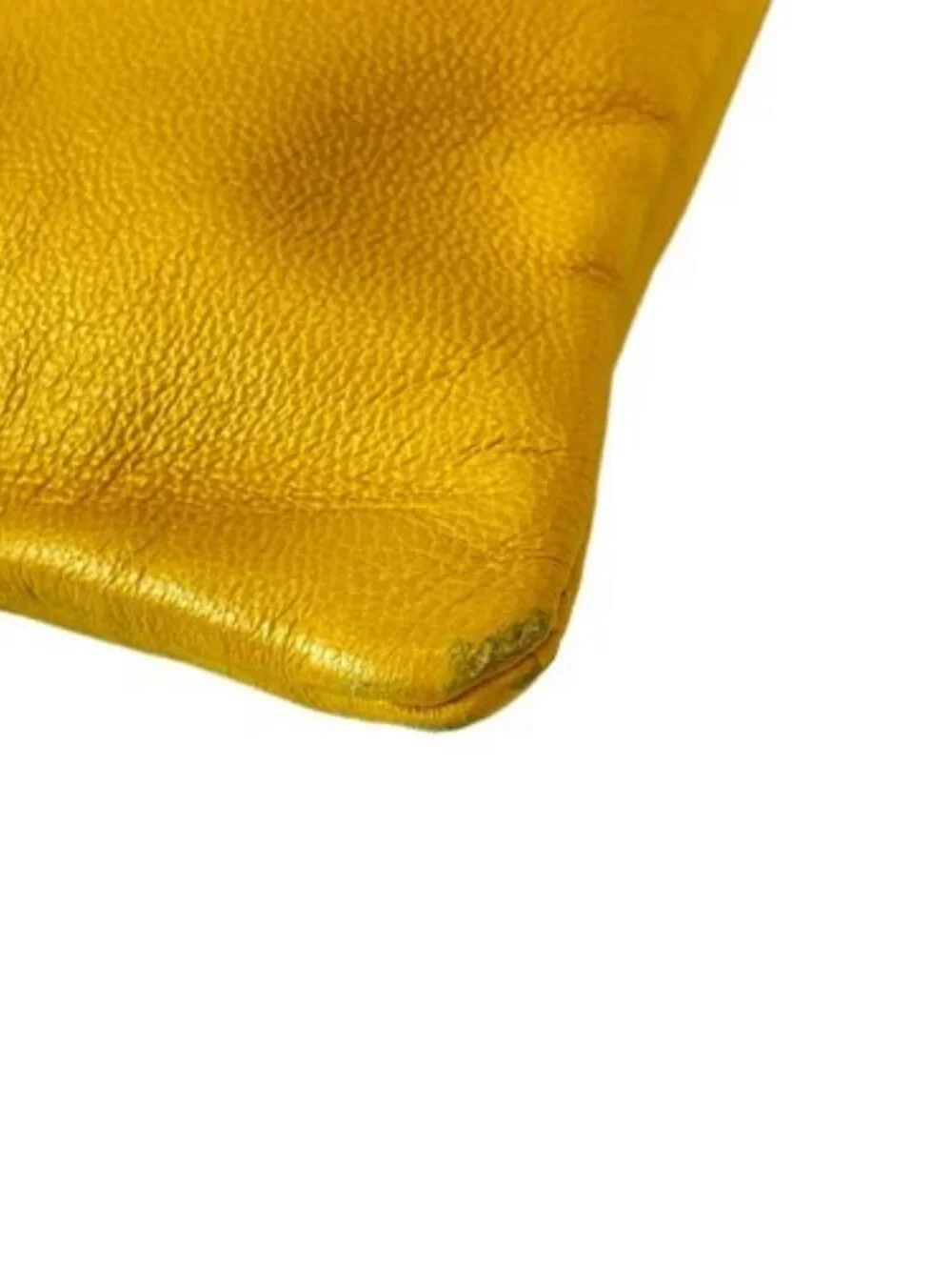 FENDI Slim Clutch 7VA510 Dark yellow Black Leather Shoulder Bag